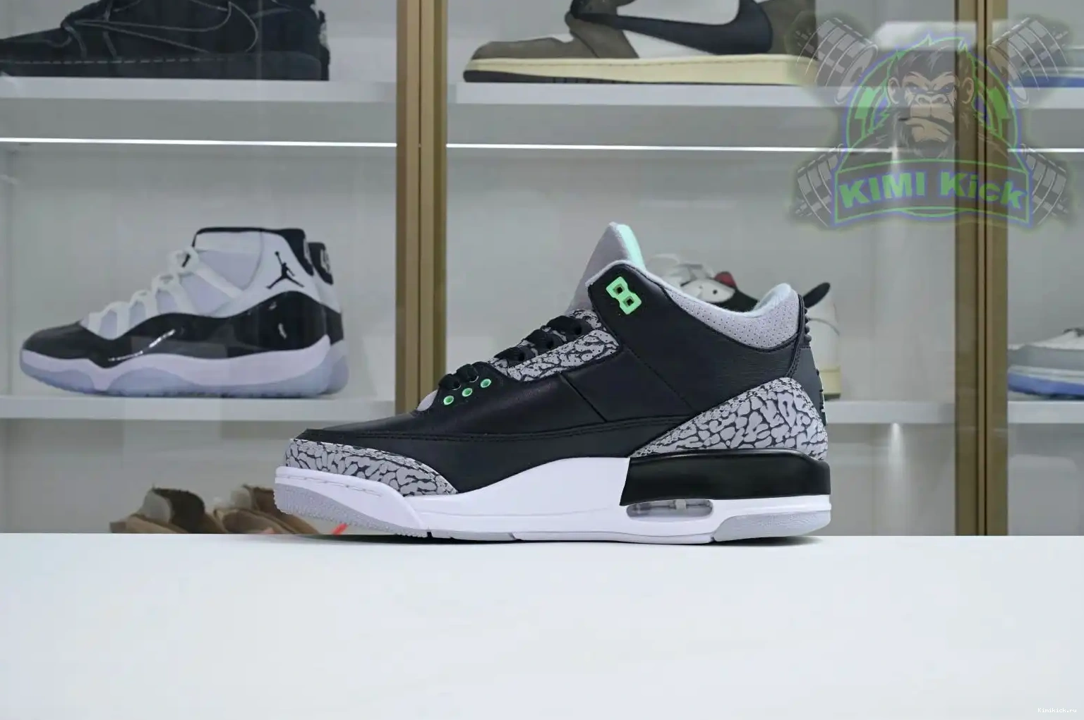 Kimikick Jordan Air 3 Green Glow 0514